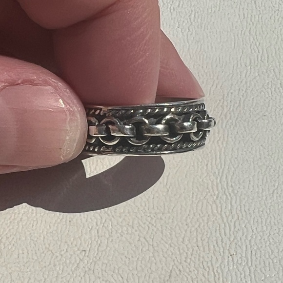 Vintage Sterling Silver Chain Link Ring - Picture 7 of 11